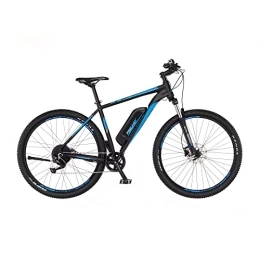 Fischer Fahrräder Fischer E-Mountainbike, MONTIS EM 1724.1 E-Bike MTB für Damen und Herren, RH 51 cm, Hinterradmotor 45 Nm, 48 V Akku, matt schwarz - blau, 29 Zoll