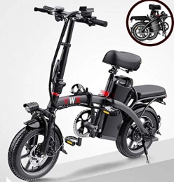 GUOJIN Elektrofahrräder GUOJIN E-Bike 14 Zoll, Leicht und Praktisch, Comfort Lenker, 48V 8Ah Lithium Batterie, Geeignet für Städtischen Sport, Pendeln, Schwarz