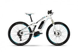 HAIBIKE Elektrofahrräder HAIBIKE XDURO FullLife 5.0 500Wh 27.5R Elektro Fahrrad / Womens Mountain eBike 2017 (Weiß / Titan / Cyan, 45)