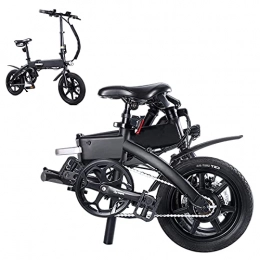 HUOJIANTOU Elektrofahrräder Herren e Bike Damen Schwarz Klappfahrrad E-Bike Aus Alu Quick-Fold-System Shimano 7 Gang-Schaltung EU-konform Klapprad Mit 36V 10Ah Lithium-Akku 250W Heckmotor