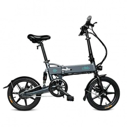 Imposes 16 Zoll Elektrofahrrad E-Faltrad Klapprad, E-Fahrrad mit LED Steuerdisplays, 250W Heckmotor, 25KM/H, E-Bike Mechanische Scheibenbremsen, Grau Wei (EU-Lager)