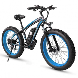 Jieer Elektrofahrräder JIEER E-Fat-Reifen-Elektro-Mountainbike für Erwachsene, 26-Zoll-Räder, Leichter Aluminiumlegierungsrahmen, Vorderradaufhängung, Doppelscheibenbremsen, Elektrisches Trekkingrad für Touren