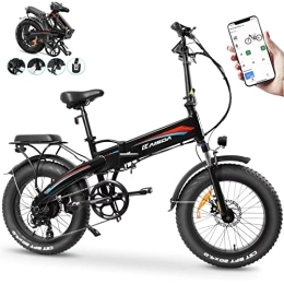 K KAISDA Fahrräder K2P-PRO Fat Tire e Bike Klapprad 20 Zoll mit BAFANG Motor 70Nm 48V 15Ah Akku (Ladegerät 3A lädt 5-6 Stunden) Elektrische MTB Elektrofahrrad für Erwachsene mit App, Shimano 7 Gängen