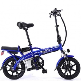 KT Mall Elektrofahrräder KT Mall Elektro-Fahrrad-Carbon-Stahl Folding Lithium-Batterie Auto Erwachsener Doppel elektrisches Fahrrad Selbstfahr zum Mitnehmen, Blau, 20A