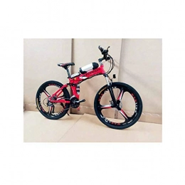 KT Mall Elektrofahrräder KT Mall Elektro-Fahrrad Folding Lithium-Batterie Assisted Mountain Bike geeignet für Erwachsene Variable Speed ​​Riding Stahl-Rahmen, Rot, 27 Speed