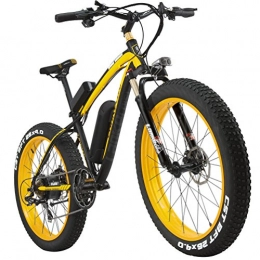 LANKELEISI Elektrofahrräder LANKELEISI 26 Zoll All-Terrain Leistungsstark E-Bike Fett 500 W Motor 48 V10Ah eBike Shimano 7 Speed Snow Mountain MTB Faltbar Elektro-Fahrrad, Schwarz / Gelb