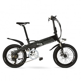 LANKELEISI Elektrofahrräder LANKELEISI G660 48V10Ah versteckte Batterie der hohen Leistung 20"faltendes elektrisches Gebirgsfahrrad, Aluminiumlegierungs-Feld, Suspendierungs-Gabel (Black Grey Plus Extra Battery)