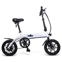 LILIJIA Elektrofahrräder LILIJIA Fahrrad Erwachsenen 14-Zoll-MTB Mit Verstellbarem Sitz, Zusammenklappbare Elektrofahrräder Mit 250w 36v 7, 5ah Lithium-ionen-Batterie E-Bike für Outdoor-radreisen, Weiß