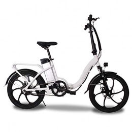LILIJIA Elektrofahrräder LILIJIA Urban Commuter Folding E-Bike, Höchstgeschwindigkeit 30 Km / H, 20-Zoll-Reifen 250 W / 36 V Abnehmbare Lithium-ladebatterie, Kann 150 Kg Tragen, Weiß