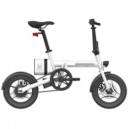 LJMG Elektrofahrräder LJMG Elektrofahrrder Faltbares Elektrofahrrad, 5, 2 / 6-Ah-Akku 14-Zoll-Lithium-Ionen-Akku E-Bike Fr Radfahren Im Freien Training Und Pendeln (Color : Wei, Size : 6A)