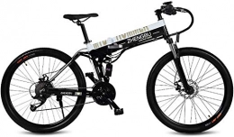 LUO'S Elektrofahrräder LUO Elektrofahrrad 26 'Klapp-E-Bike, 27-Gang-Mountainbike, 240 W, 48 V, 10 Ah, Rahmen Und Felge Aus Aluminiumlegierung, Vollfederung, Weiß