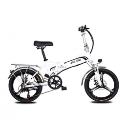 LUO Fahrräder LUO Fahrrad, Adult Mountain Electric Bike, 350 W 48 V Lithiumbatterie, 7-fach faltbares 7-Gang-Elektrofahrrad aus Aluminiumlegierung 20-Zoll-Magnesiumlegierungsräder, schwarz, 55 km, Weiß, 45 km