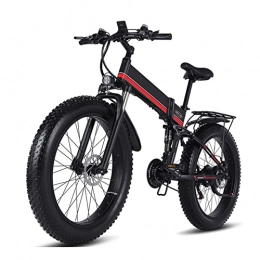 LWL Elektrofahrräder LWL elektrofahrrad E Bike Faltbar 1000 Watt 26 Zoll Reifen 20 MPH. Erwachsene ebike mit abnehmbarem 48V 12.8ah Batterie wasserdichtes Berg Elektrische Fahrrad (Farbe : Rot)