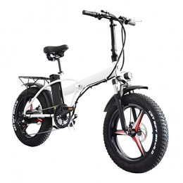 LWL Fahrräder LWL elektrofahrrad Faltende elektrische Fahrräder for Erwachsene 500w Electric Snow Bicycle Herren und Frauen 'S 48V 15 AH Lithium-Batterie 20 Zoll 4.0 Reifen ebike (Farbe : White)