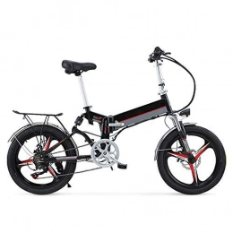LZMXMYS Fahrräder LZMXMYS Elektrisches Fahrrad, 20" 350W Klapp / Carbon-Stahl Material City Electric Bike Assisted Elektro-Fahrrad Sport-Gebirgsfahrrad mit 48V Abnehmbare Lithium-Batterie (Color : Black)