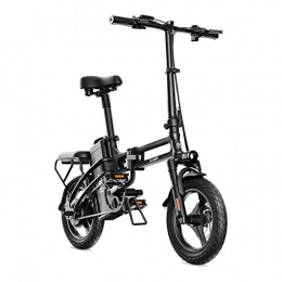 LZMXMYS Elektrofahrräder LZMXMYS Elektrisches Fahrrad, elektrisches Fahrrad 14 Zoll-Reifen 400W Motor 25 km / h Faltbare E-Bike48V25AH Batterie 3 Riding Modes (Color : Black, Size : Endurance: 200km)