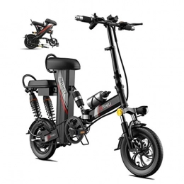 LZMXMYS Elektrofahrräder LZMXMYS Elektrisches Fahrrad, elektrisches Fahrrad Berg E-Bike, 12-Zoll-Elektro-Fahrrad mit Hilfsmotor mit 48V 30Ah Lithium-Batterie, 350W Motor (Color : Black, Size : Range:100km)