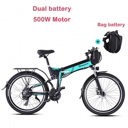 ONLYU Elektrofahrräder ONLYU Elektro-Bike, 26 Zoll Folding Aluminiumlegierung E-Fahrrad-Gebirgsfahrrad 48V18AH Herausnehmbare Batterie Mit Schloss Und Beutel Batterie, 21 Speed ​​Riding Strecke 110Km, Blau, Wire Wheel