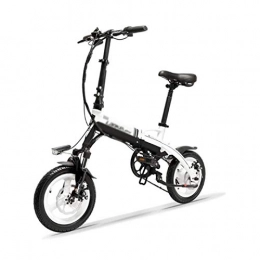 Qinmo Elektrofahrräder Qinmo Elektro-Fahrrad, Falten 36V 8.7Ah versteckt Lithium-Batterie, 14-Zoll-Elektro-Fahrrad, geeignet for Sport im Freien Reiten (Color : Black White)