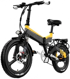 RDJM Elektrofahrräder RDJM Ebike e-Bike, 20 Zoll Adult elektrisches Fahrrad 48v 400w Motor faltbares Fahrrad elektrisches Fahrrad, Handy-Lithium-Batterie Hydraulische Scheibenbremse (Color : Yellow, Size : 48v12.8Ah)
