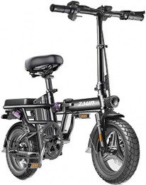 RDJM Elektrofahrräder RDJM Elektrofahrräder Folding Elektro-Bike for Erwachsene, Pendel Ebike mit 400W Motor und USB Charging Electric, Stadt Fahrrad Höchstgeschwindigkeit 25 Km / H (Color : Black, Size : 100KM)
