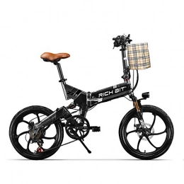 RICH BIT Elektrofahrräder RICH BIT Elektrofaltrad TOP-730 Citybikes 48v 250W 8Ah LG Elektrofahrradbatterie 20"Falt-E-Bike (Schwarzgrau)