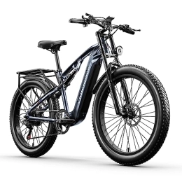 Shengmilo Elektrofahrräder Shengmilo-MX05 Elektrofahrrad für Erwachsene, Samsung 17, 5 Ah 840 Wh Akku, 26" Fat Tire Elektro-Mountainbike mit 3 Fahrmodi, BAFANG-Motor, 7 Gänge, hydraulische Shimano-Scheibenbremsen, Vollfederung