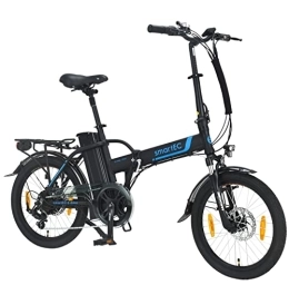 smartEC Elektrofahrräder smartEC Camp-20H E-Bike Klapprad 250W Hinterradmotor Li-Ion-Akku 36V / 15, 6Ah 20 Zoll E-Klapprad E-Faltrad Elektrofahrrad Reichweite 100km bis 25 km / h Modelljahr 2023 (Schwarz)