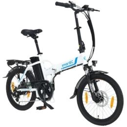 smartEC Elektrofahrräder smartEC Camp-20H E-Klapprad | E-Bike | E-Faltrad | Elektrofahrrad 20 Zoll Lithium-Ionen-Akku 36V / 15, 6Ah 250W Motor Fahrunterstützung 25 km / h Modelljahr 2023 (Weiß)