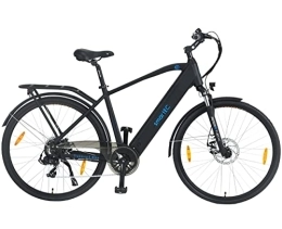 smartEC Elektrofahrräder smartEC Trek-28H E-Bike Trekking Herren 250W Hinterradmotor Li-Ion Akku 36V / 13Ah Elektrofahrrad 28 Zoll Reichweite 90km bis 25 km / h Trekking City Modelljahr 2023 (Schwarz)