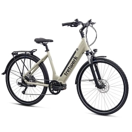 tretwerk DIREKT gute Räder Elektrofahrräder TRETWERK - 28 Zoll E-Bike - Damen E-Trekkingbike - Amber - Pedelec Damenfahrrad mit 8 Gang Shimano Acera Schaltung - E-Trekking Elektrofahrrad mit Mittelmotor 250W 36V 522Wh 80Nm - Edelstahl 50cm