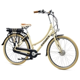 tretwerk DIREKT gute Räder Elektrofahrräder TRETWERK - 28 Zoll E-Bike - Damen Vintage Bike - Aurora - Pedelec Damenfahrrad mit 7 Gang Shimano Nabenschaltung - E-Hollandrad Elektrofahrrad mit Frontmotor 250W 36V 468Wh 40Nm - beige 50 cm