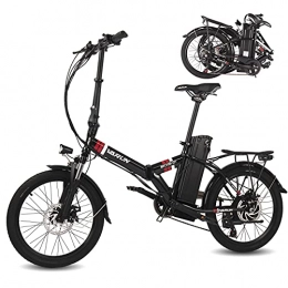 VARUN Elektrofahrräder VARUN 20 Zoll E-Bike Klapprad mit 250W Motor 25km / h und 36V 10, 4Ah Wechselakku Klappbar E-Bike Shimano 7 Gang-Schaltung Damen und Herren (Schwarz)