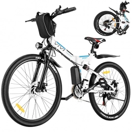 Vivi Elektrofahrräder VIVI E Bike Elektrofahrrad, 26 Zoll Ebike Mountainbike Klapprad, 250W E Bike Herren Damen Mit Herausnehmbarer 36V 8Ah Batterie, Shimano 21 Gang gänge, Vollfederung