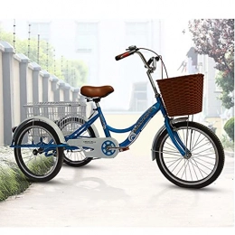 Kays Elektrofahrräder Zahnräder Dreirad für Erwachsene 3 Rad Fahrrad 20-zoll-dreirad-trike-cruise-bike 3 Rad-fahrrad Mit Frachtkorb Für Erwachsene Erholung Einkaufen Picknick-übung Adult Tricycle 3 Wheel Trike (Color:Blau)