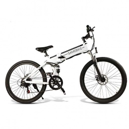 zawq Elektrofahrräder zawq 26"zusammenklappbares Ebike Outdoor-Radfahren für Männer und Frauen Elektrisches Mountainbike 48v10ah Abnehmbare Batterie Speichenfelge Pendeln Elektrofahrrad 48V500W Motor-Weiß