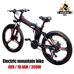 ZJGZDCP Elektrofahrräder ZJGZDCP Erwachsene 350W Electric Mountain Bike 21 Geschwindigkeiten Beach Cruiser Snow Mountain Elektro-Fahrrad Fully Stadt Pendeln Berg E-Bike (Weiss) (Color : Black)