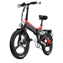 ZJGZDCP Elektrofahrräder ZJGZDCP Erwachsene 400W Electric Mountain Bike 7 Geschwindigkeiten Beach Cruiser Schneeberg Elektro-Fahrrad Fully Stadt Pendeln Berg E-Bike (Weiss) (Color : Red, Size : 48V / 10.4AH)