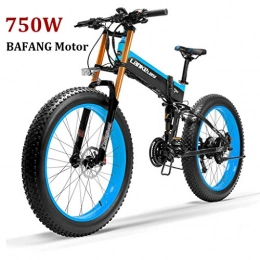 ZJGZDCP Elektrofahrräder ZJGZDCP Fat Tire Elektro-Fahrrad 26inch E-Bike mit 48V 10Ah Lithium-Batterie Shimano 21-Gang Mountainbike for Erwachsene 750W Big Motor (Color : Blue, Size : 750W)
