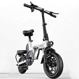 CHEER.COM Elektrofahrräder Zusammenklappbares Elektrisches Fahrrad Aluminiumlegierung Portable Lightweight Ebike 48V Abnehmbare Li-Ionen-Batterie Drei Arbeitsmodi 12-Zoll-Rad-Untersttzung Handy-Aufladung, White-75to150KM