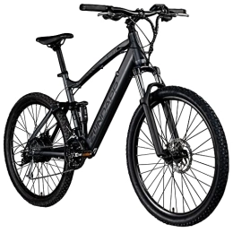 Zündapp Elektrofahrräder ZÜNDAPP XFS Ebike 27, 5 Zoll Fully MTB Fahrrad für Damen und Herren 170-190 cm Elektrofahrrad Hinterradmotor 27 Gang Shimano Scheibenbremse E Bike 504 Wh Akku (schwarz, 48 cm)