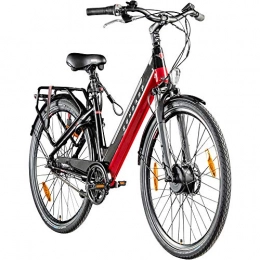 Zndapp Fahrräder Zündapp E-Bike 28 Zoll E Cityrad Pedelec 700c Damenrad Seniorenrad Z902 Stadtrad Elektrofahrrad (schwarz / rot, 48 cm)