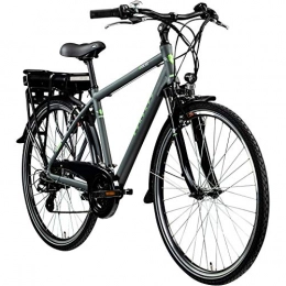Zndapp Fahrräder Zündapp E Bike 700c Trekkingrad Pedelec Z802 Elektrofahrrad 21 Gänge 28 Zoll Rad (grau / grün, 48 cm)