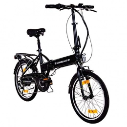 Zndapp Elektrofahrräder Zündapp Faltrad E-Bike 20 Zoll Z101 Klapprad Pedelec StVZO Elektrofaltrad 6 Gang (schwarz)