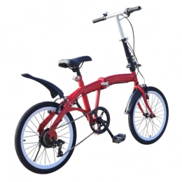 Futchoy Falträder 20" Faltrad Klapprad Klappfahrrad 7Gang Fahrrad Doppel V Bremse Kohlenstoffstahl (rot)