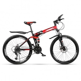KXDLR Falträder 26" Rad Junge Kinder Doppelaufhebung Mountainbike High-Carbon Stahlrahmen 27 Geschwindigkeit, Schwarz