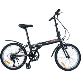 BEIGOO Fahrräder 6 Gang Erwachsene Faltrad Klapprad, 20 Zoll Leicht Und Stabil Mountainbike, Doppel V Bremse Aluminium Folding Bike Klappfahrrad Unisex Pendler-rot-20Zoll