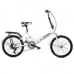 ALUNVA Fahrräder ALUNVA Erwachsene Klapprad, Leichter Carbon-stahlrahmen Kompaktes Fahrrad, Variable Geschwindigkeit City Commuter Bike, 20inch Mit Fenders-Weiß 1 91x111cm(36x44inch)