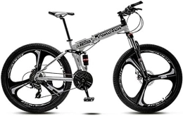 Aoyo Falträder Aoyo Mountain Trail Fahrrad, Mountain Bikes, Falten, 26 Zoll, 21-Gang, MTB, Fully, MTB Bikes, Mechanische Dual Disc Bremsen, Verstellbarer Sitz (Color : Black and White)