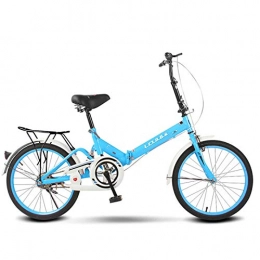 BEIGOO Fahrräder BEIGOO 16 / 20Zoll Faltrad Klapprad, Single Speed Leicht Und Stabil Mini Fahrrad Hochfester Stahl Stoßdämpfer City Bike, Klappfahrrad Für Weiblich Männlich Erwachsener Student-Blau-16Zoll